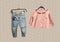 Children`s clothes. Jeans and blouse