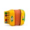 Children`s colorful toy accordion on a white background