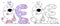 Children\\\'s coloring page alphabet - Letter E - Cheerful Elephant plays with Water.