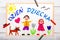 Children`s day card with Polish words Children`s day
