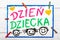 Children`s day card with Polish words Children`s day