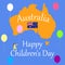 Children s Day is the first of June in Australia. Vector illustration or the holiday