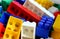 Children`s designer Lego blocks large bright colors