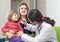 Children\'s doctor examining 2 years child