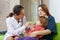 Children\'s doctor examining 2 years child