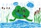 Children\'s drawing. frog