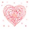 The children`s drawing heart for a Mother`s Day, Valentine`s Day or weddings