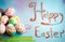 Children`s Easter pattern with eggs