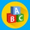 Children`s educational blocks with alphabet