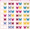 Children`s educational game - dominoes. Cards with butterflies. Vector image