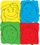 Children\'s Faces, Primary Colors