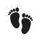 Children`s footprint. Traces of bare feet. Vector illustration of bare footprints. Trace symbol