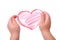 The children\'s hands is located in heart drawing