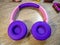 Children`s headphones for music and radio. Bright headphones for children and teenagers