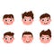 Children\\\'s heads of happy boys flat style