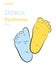 Children`s legs color down syndrome. World Down Syndrome Day.