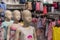 Children`s mannequins with summer clothes in the store