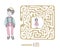 Children`s maze with Prince and Princess. Puzzle game for kids, vector labyrinth illustration.