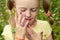 Children`s multicolored manicure.