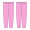 Children`s pajamas pants technical sketch. Pink color