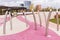 children's pink street playground new modern style minimalistic design yard