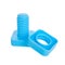 Children`s plastic bolt and nut for playing, toy tools, development of fine motor skills, isolated on a white
