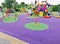 Children's playground with bright play complexes. lots of entertainment for children. Shroud for children in the