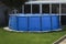 Children\\\'s playground. Inflatable pool in the backyard.