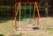 Children`s playground for kids with swing for play and rest