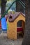 Children`s playground, small slide and house