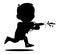 children\\\'s Plying toy weapons water guns pistols isolated vector Silhouette