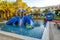 Children`s pool with children`s water slides in a 5-star hotel.