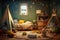 A children\\\'s room littered with toys before cleaning. , the interior of a children\\\'s room