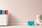 Children\\\'s Room Wall Mockup: Cream Background for Creative Play.