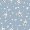 Children`s Seamless pattern of giraffes on a blue sky in the style of comics