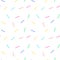 Children\\\'s seamless pattern, small multi-colored dashes on a white background. Pastel colors. Textile, wallpaper, print