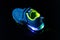 Children`s sneaker shoe with led light illumination