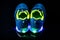 Children`s sneaker shoes with led light illumination