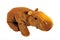 Children\\\'s soft toy hippo isolate on a white background on a white background close-up