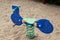 Children\\\'s spring-loaded bicycle-shaped toy for the playground