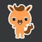 Children`s sticker of cute little horse. Domestic animal. Flat vector stock illustration