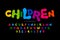 Children`s style colorful font