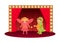 Children`s theatrical performance Vector. Cartoon. Isolated art on white background.