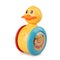 Children`s toy duck tumbler rolling