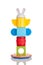 Children`s toy for kids toddlers preschoolers pyramid colorful with magnetic figures for building different types of blocks, isol