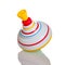 Children`s toy top isolated on a white background, color beautiful bundle, mobile toy for little kids, spinning top, gyroscope, d