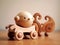 Children\\\'s toys made of wood. Built based on animal character, belief or vehicle.