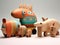 Children\\\'s toys made of wood. Built based on animal character, belief or vehicle.