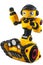 Children\'s toys - yellow robot on caterpillar wheels