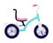 Children's tricycle with a basket in the back. Kid transport vehicle in blue and pink colors in cartoon style. Bicycle